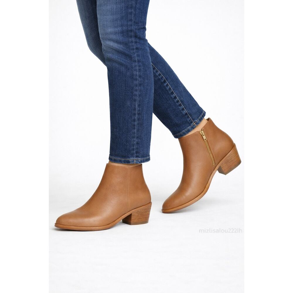 Nisolo Marisa Inside Zip Boot Almond Leather Size 7.5